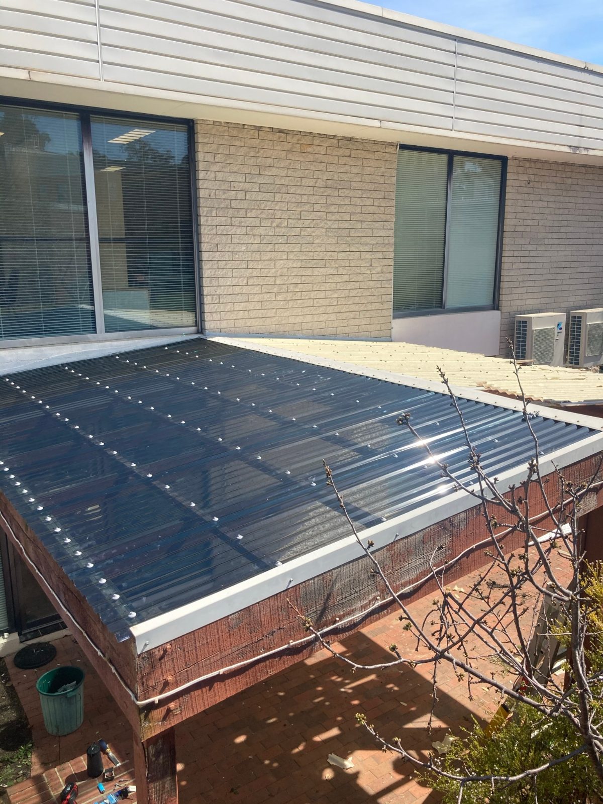 Metal roof replacement on commercial property